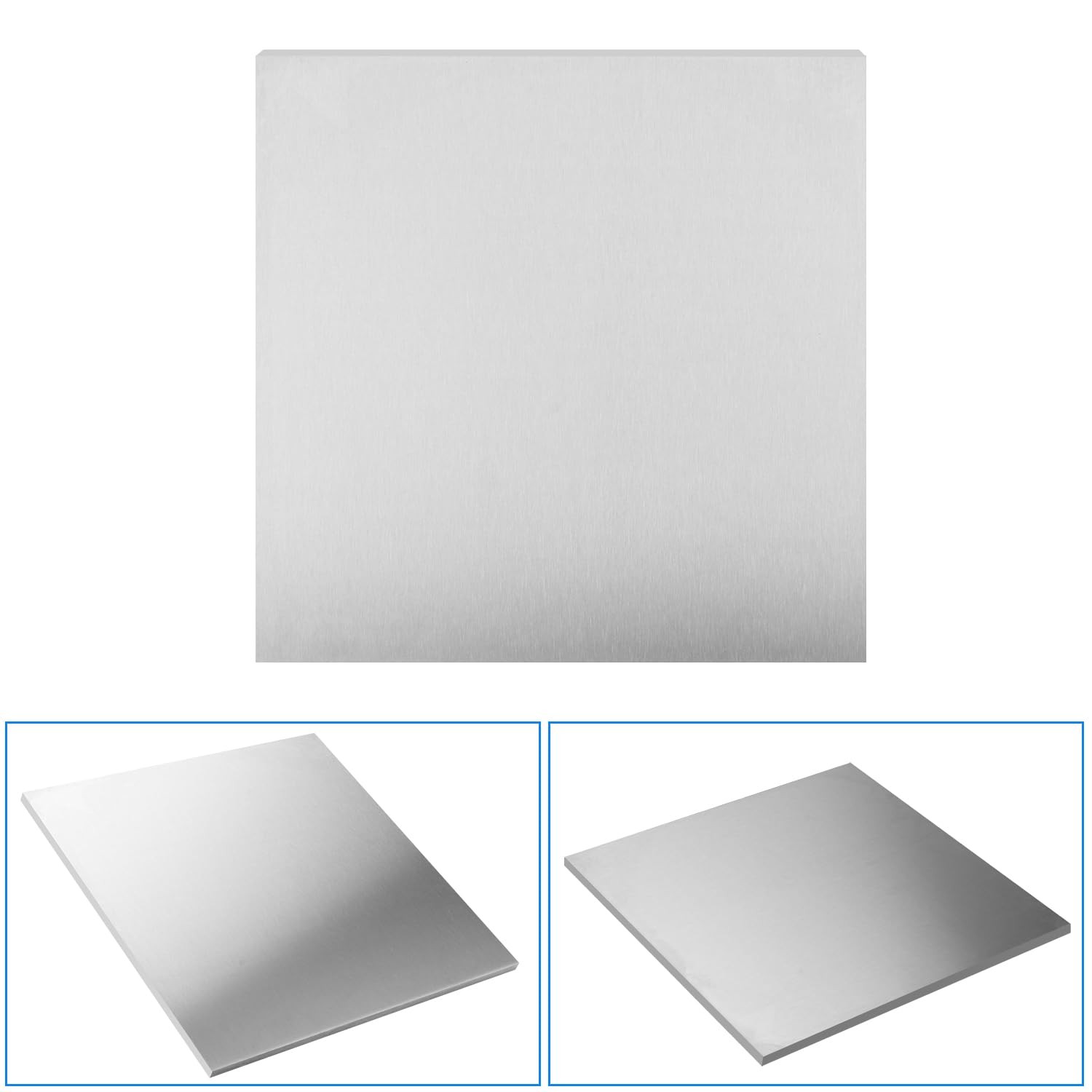 2 Pack 12×12 Inch 1/4 Inch Thick 6061 T6 Aluminium Metal Sheet Plate