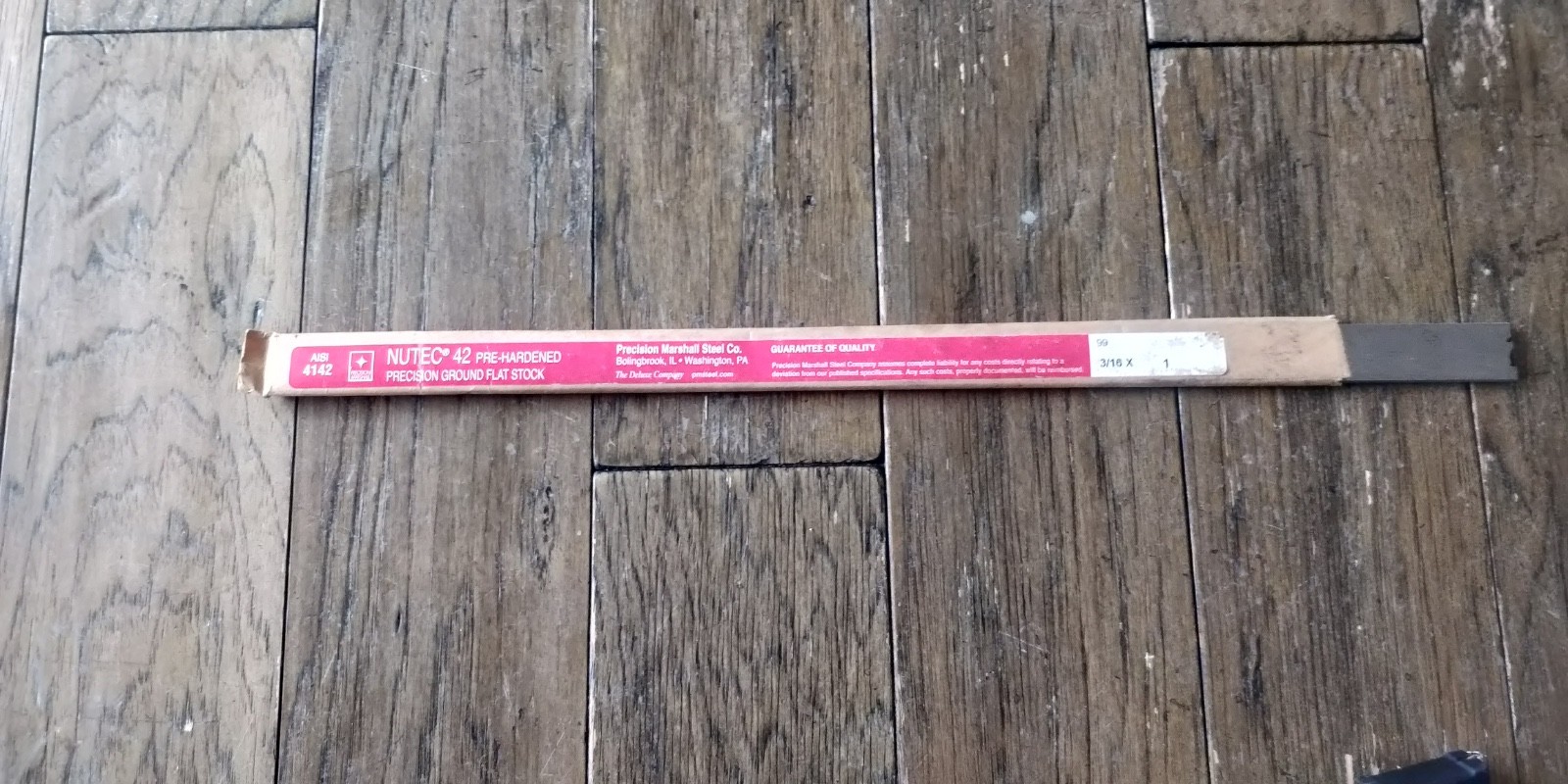 Precision Ground Flat Stock 15″ x 3/16″ x 1″ Precision Marshall NUTEC 42