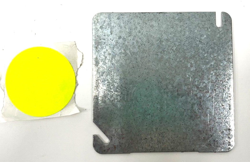 UNBRANDED 4″ X 4″ 4 SQUARE METAL BLANK SURFACE COVERS QTY: 13 ZINC PLATED STEEL