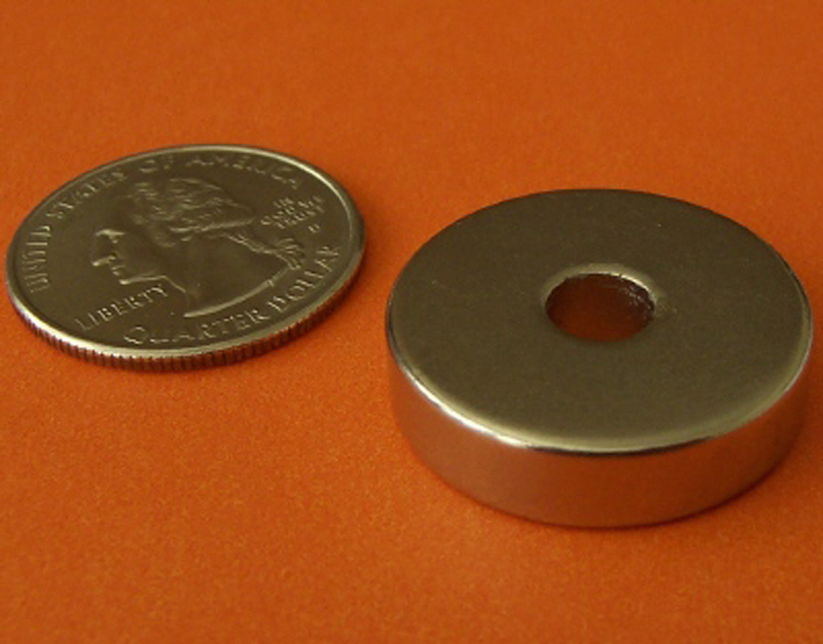 (2) 1OD x 1/4ID x 1/4 Rare Earth Neodymium Ring Magnet Grade N42