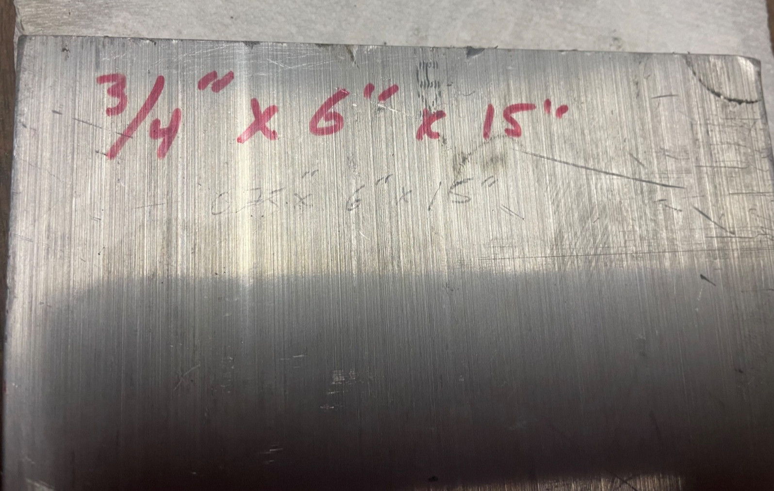 3/4”x6”x15” ALUMINUM FLAT BAR Solid Stock. Extruded. Made in USA