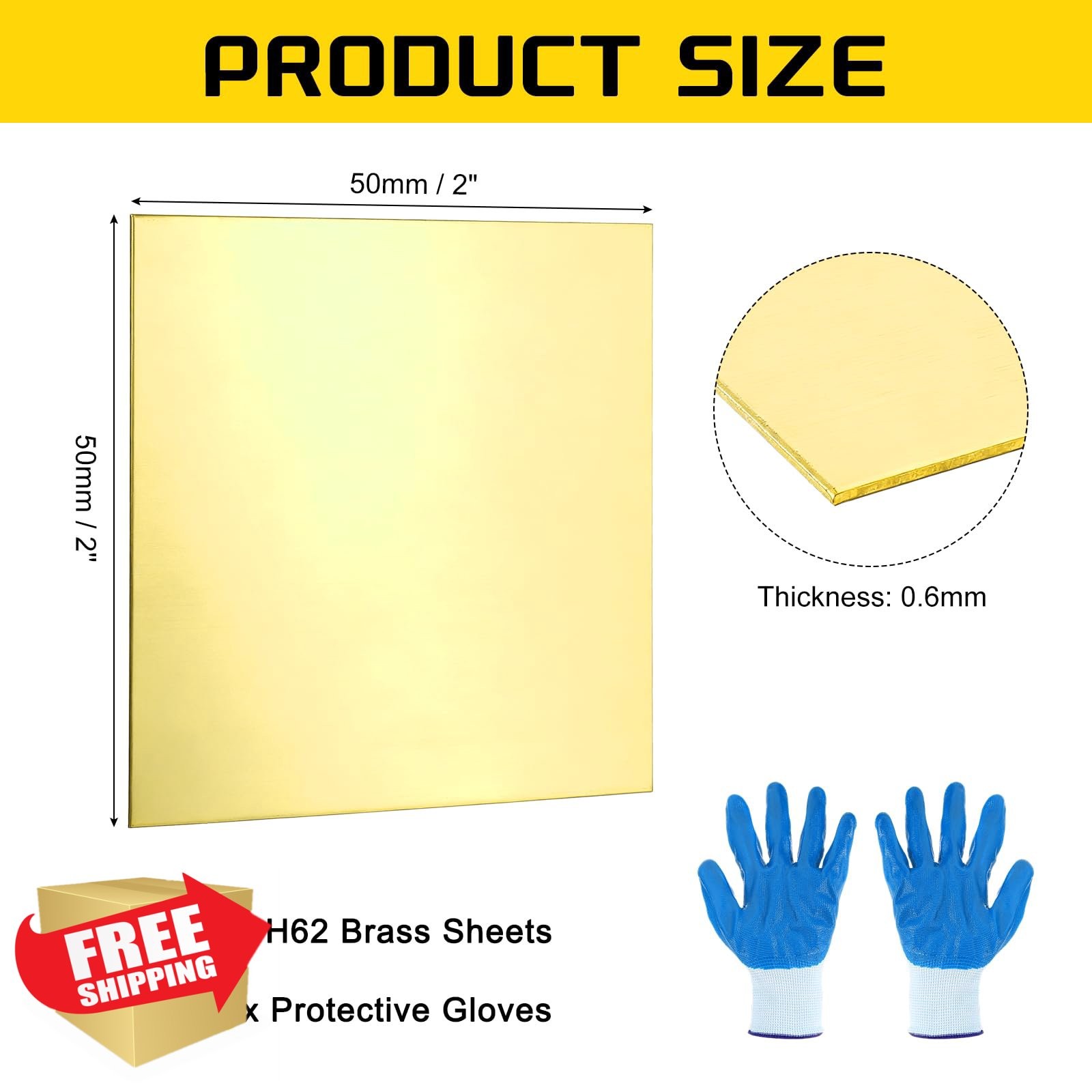MECCANIXITY brass sheet 2″ 22ga 4 pack