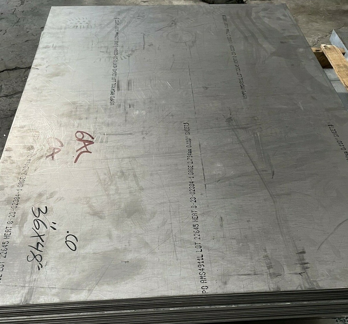 Titanium Plate 6AL4V 36″ x 48″ x .110″