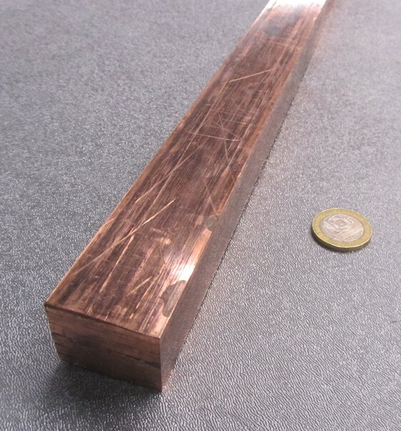 182 Copper Bar 1.0″ Thick x 1 1/4″ Wide x 3 Foot Length