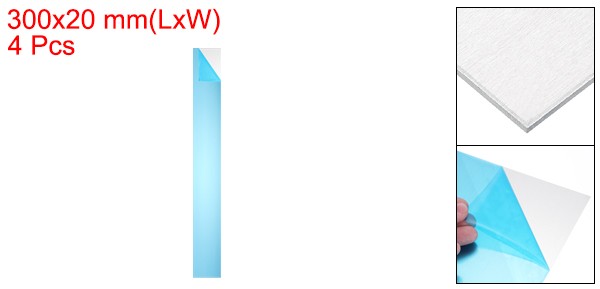 4Pcs 300x20x2.5mm 6061 T651 Aluminum Sheet Metal with Single Protective Film