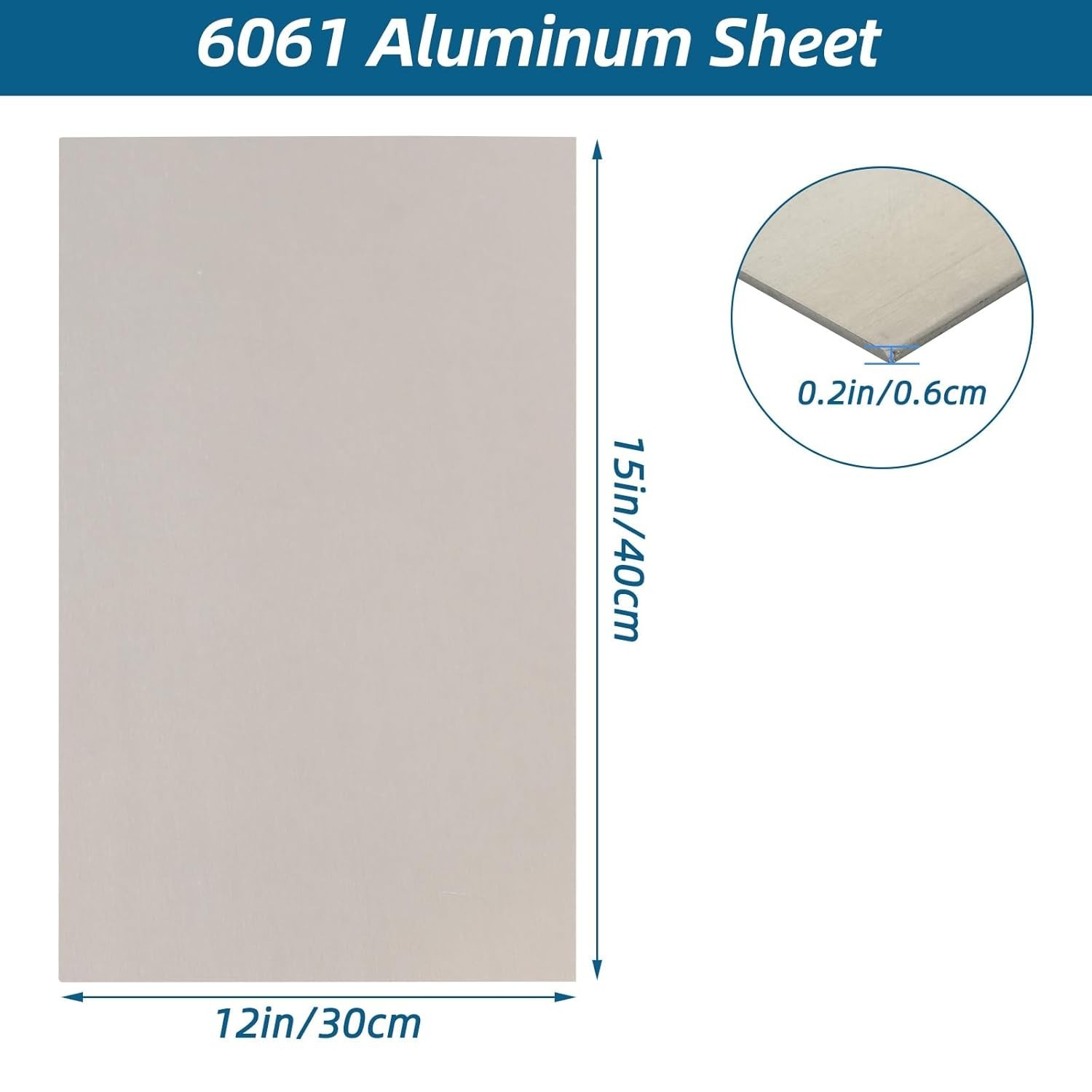 6061-T6 Aluminum Sheet 12x16x1/4 Inch Thick Plate Protective Film Metal Panel