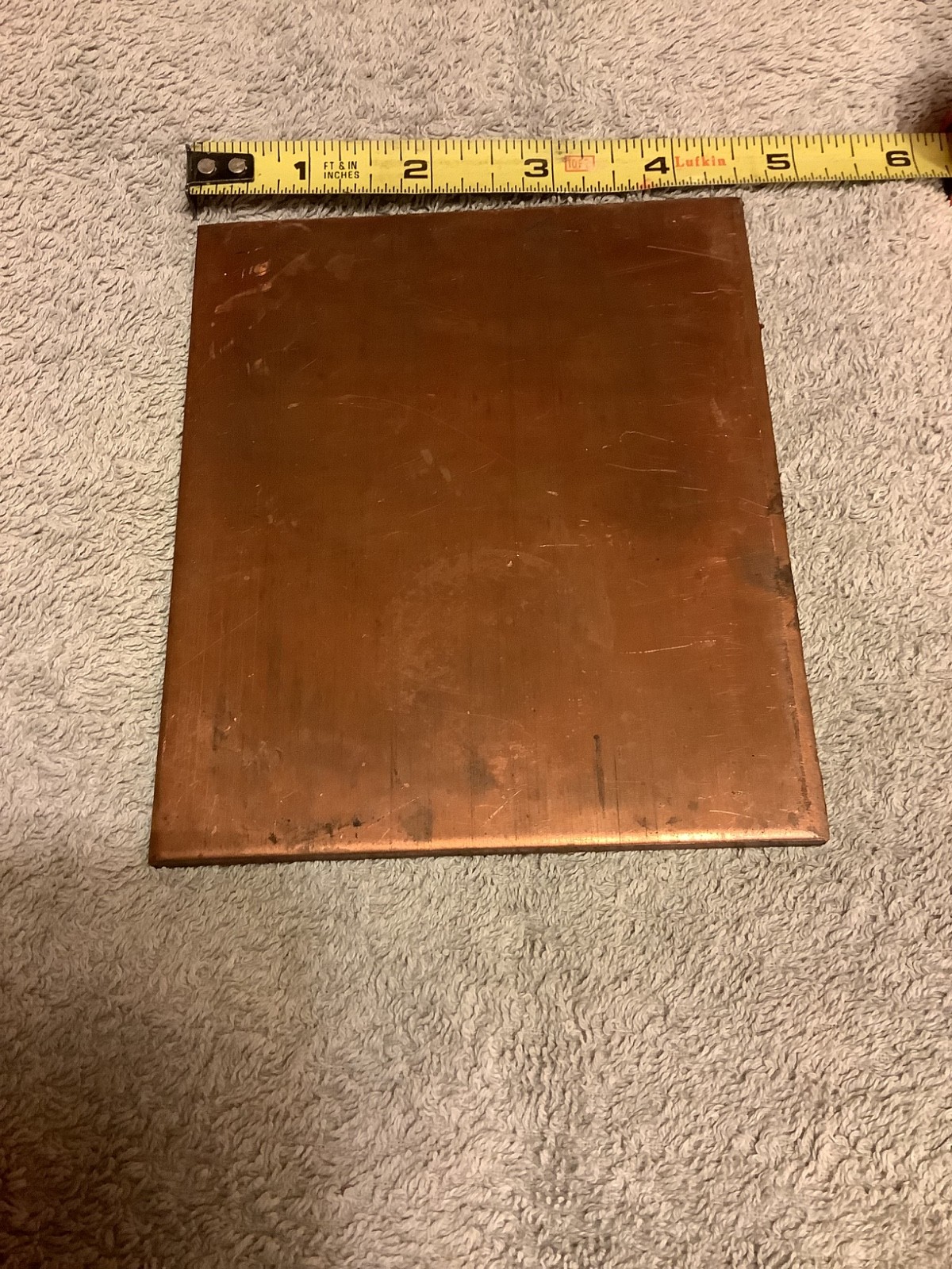 COPPER PLATE 4 1/2″ x 5 1/4” x 0.200″ FREE SHIPPING