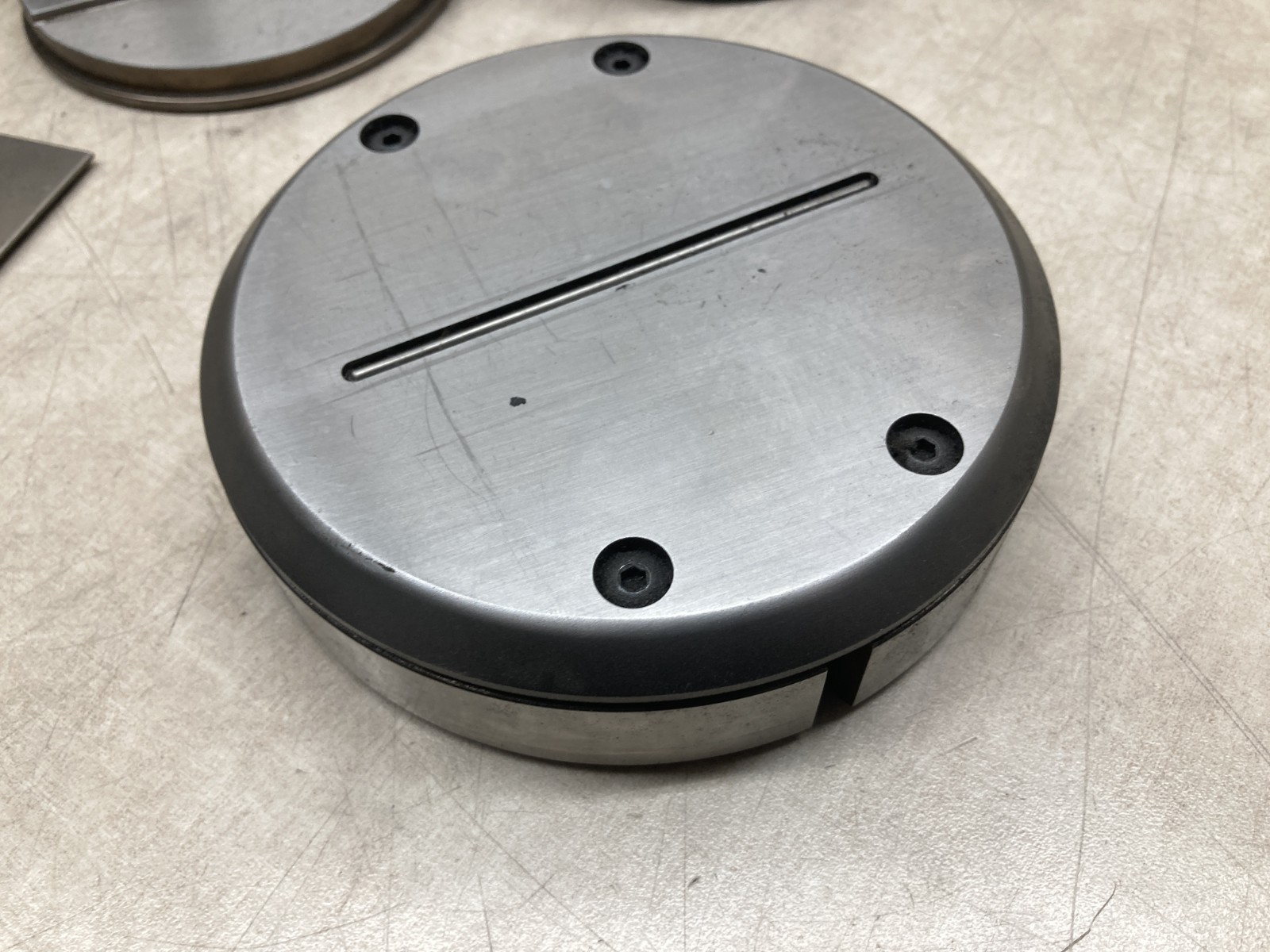 Wilson Tool 1.25 THK Emboss RD Make Die Base-Rework Punch & Die Cap W/ Sample
