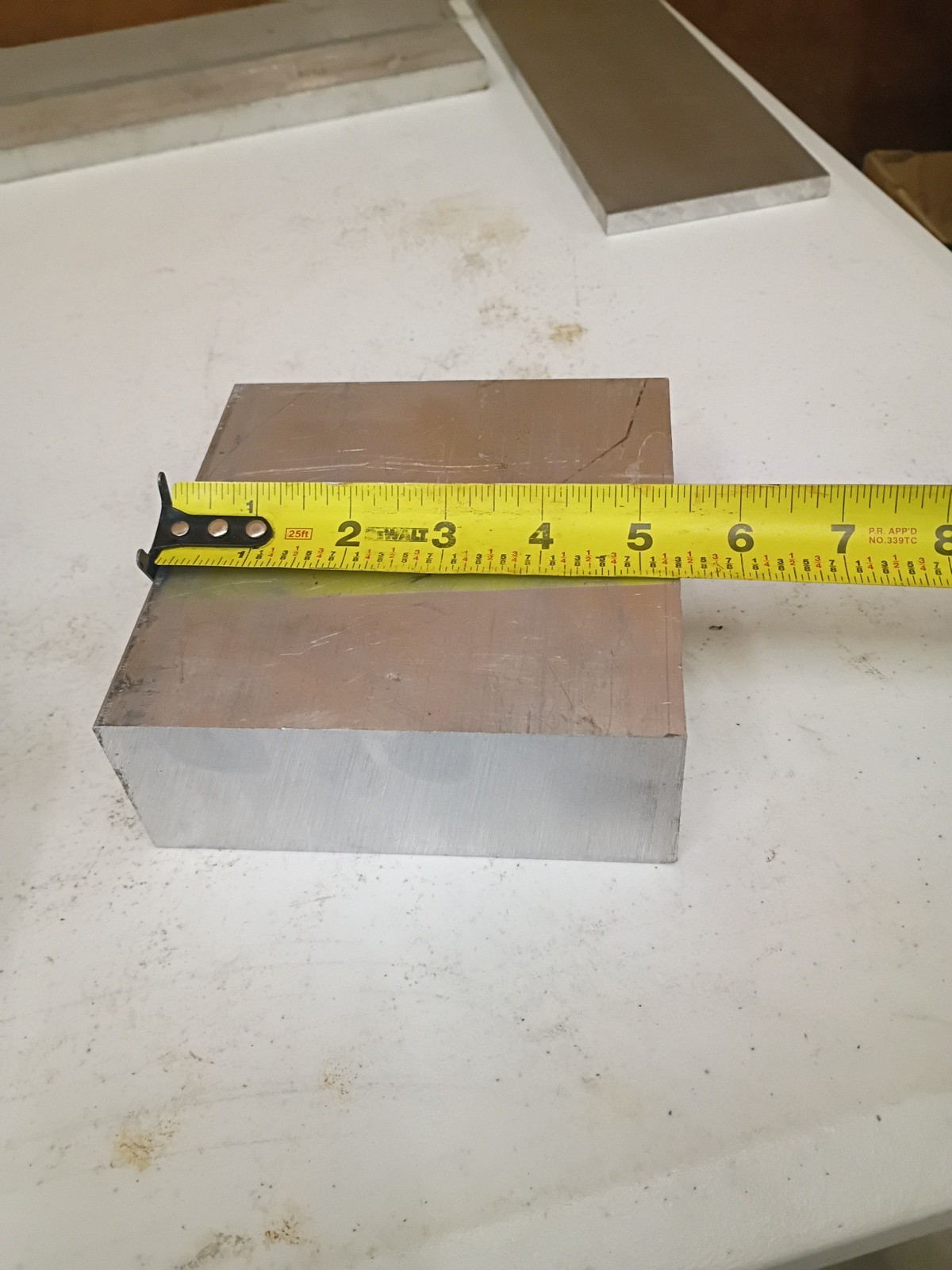Aluminum Drop Block Plate Remnants (2) 2 1/8x4x4 And 2x 5 3/8x 5 3/8 9.1 Lbs