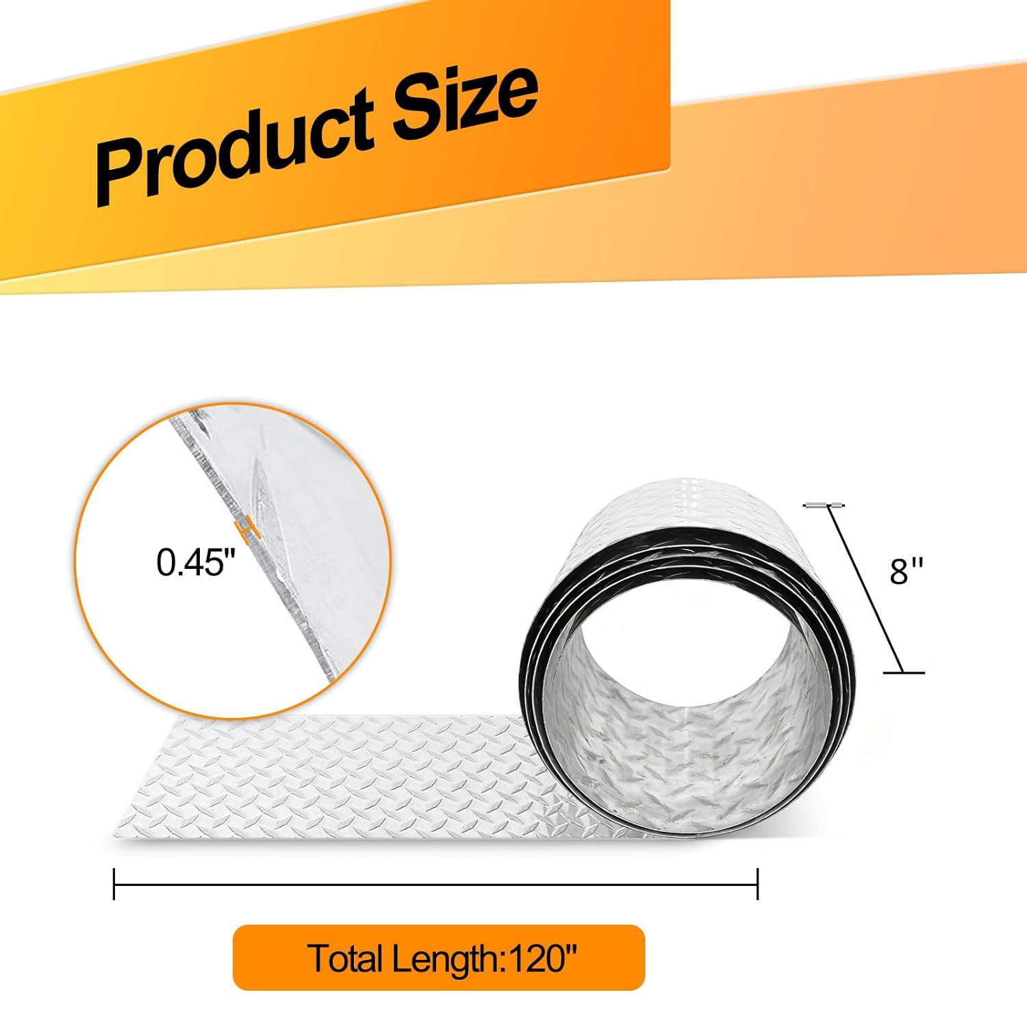 Diamond Plate Aluminum Sheet 0.045″ 3003-H22 8″x120″ Non-Slip Tread Plate
