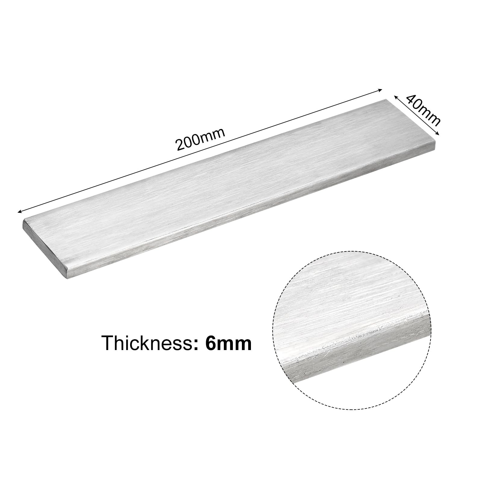 uxcell 304 Stainless Steel Flat Bar, 1/4″ x 1 9/16″ x 8″, Silver