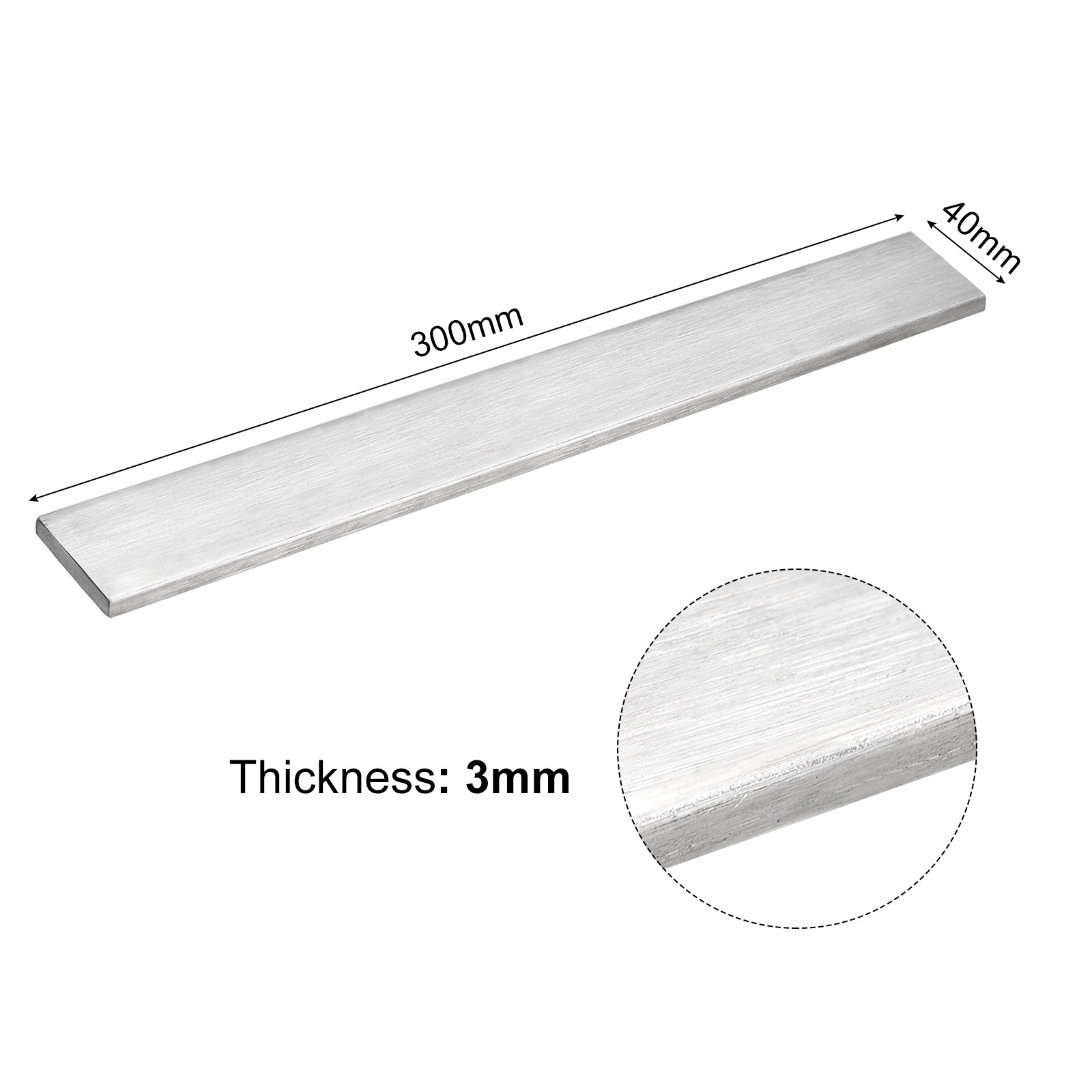 316L Stainless Steel Flat Bar, 1/8″ Thickness 1 9/16″” Width 12″ Length