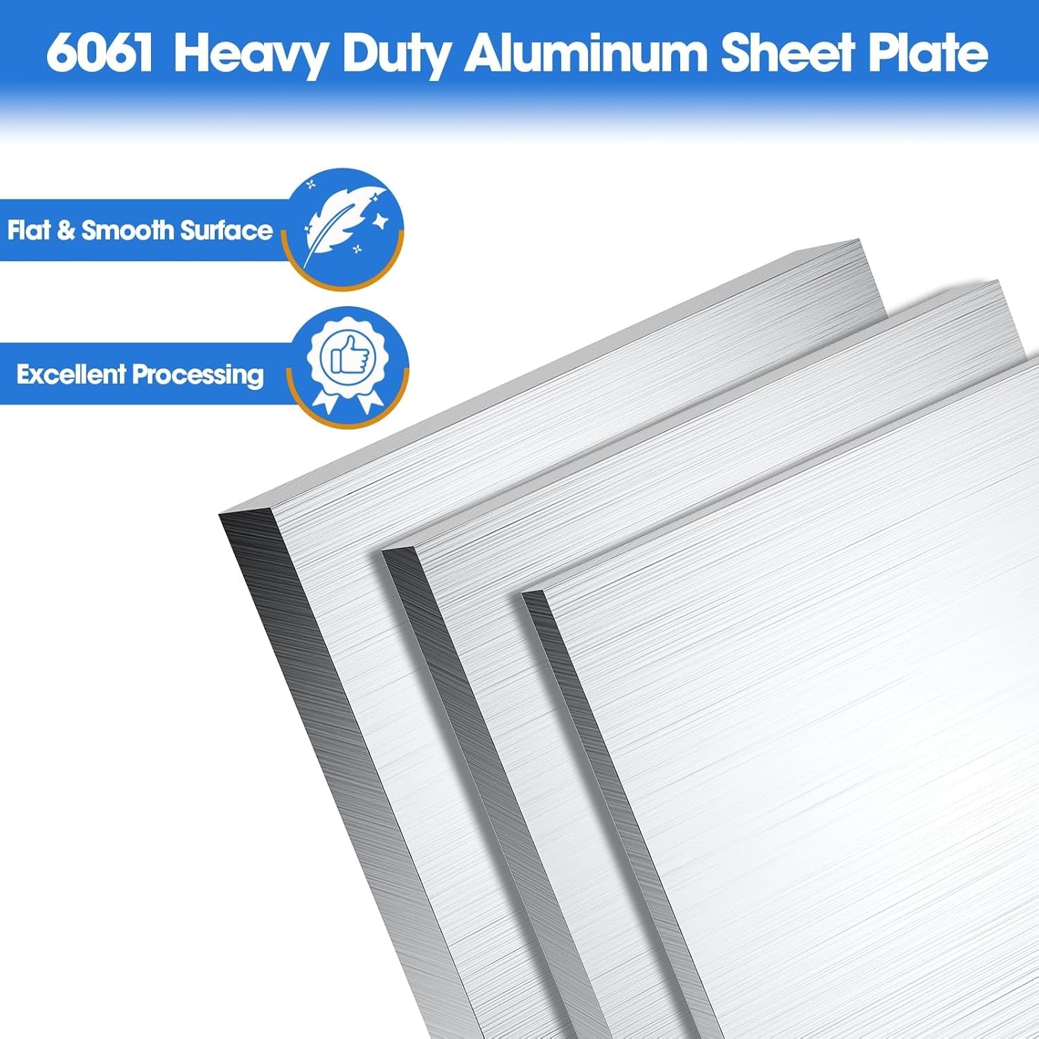 2PACK 1/4Inch Thick Aluminum Sheet Plate, 6″x6″ Heavy Duty Aluminum Sheets Pl…