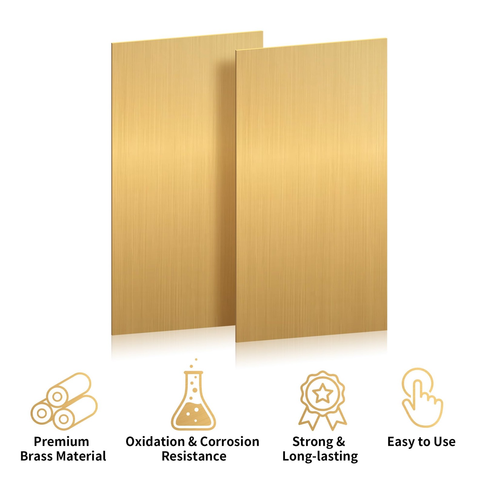 2 PCS Brass Sheet Metal Plate 14 Gauge 1.5mm 12×6 Inch DIY Model Craft