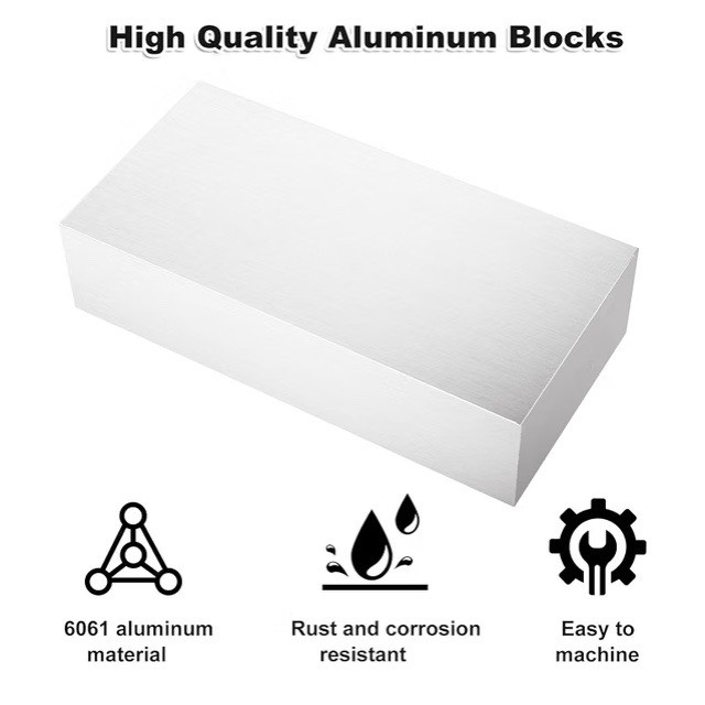 5PCS 1x 2 x 4 Inch Square Aluminum Flat Bars, 25 MM Thickness T6 Solid New Stock
