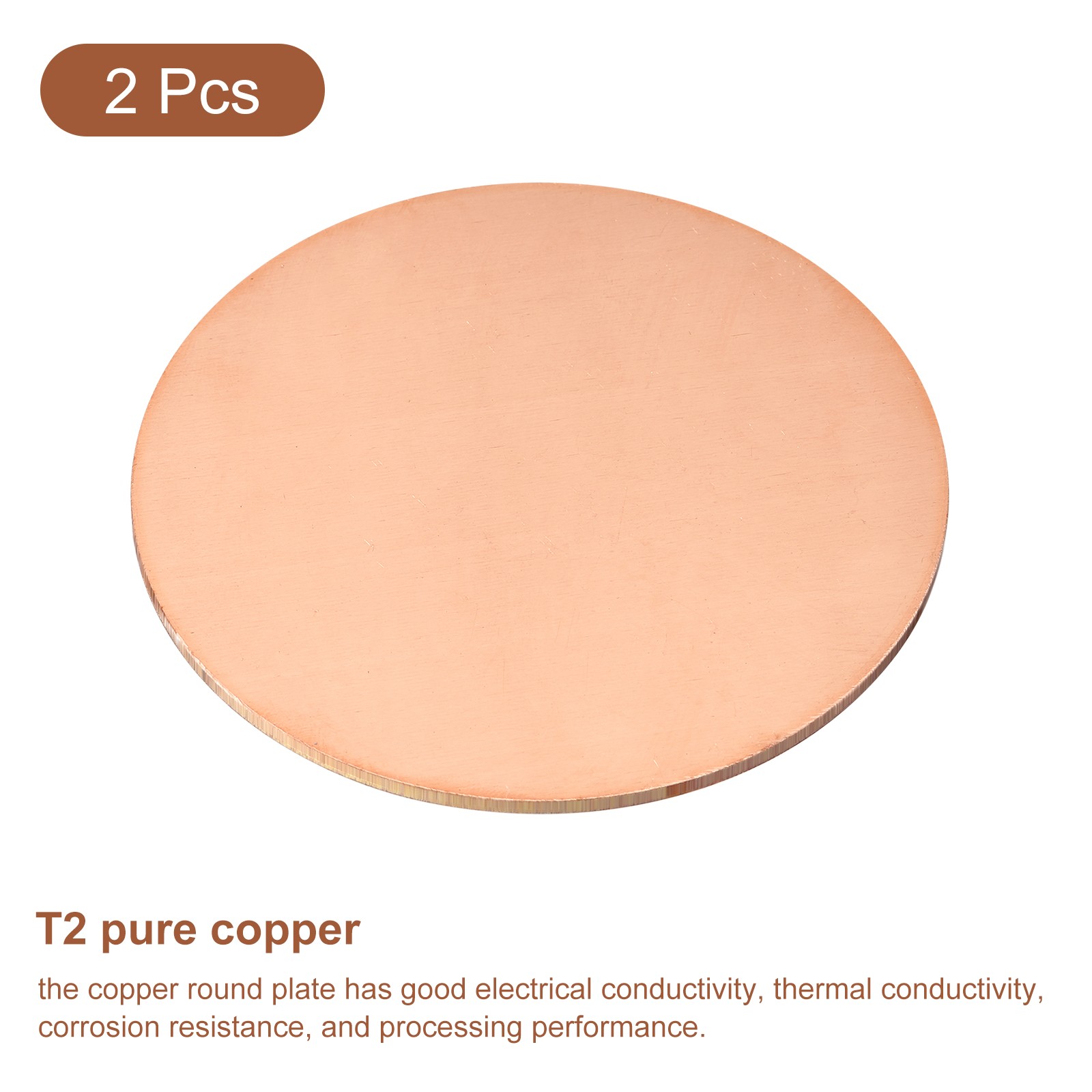 2pcs Pure Copper Sheet 3″ x 0.08″ 12 Gauge T2 Copper Metal Round Plate