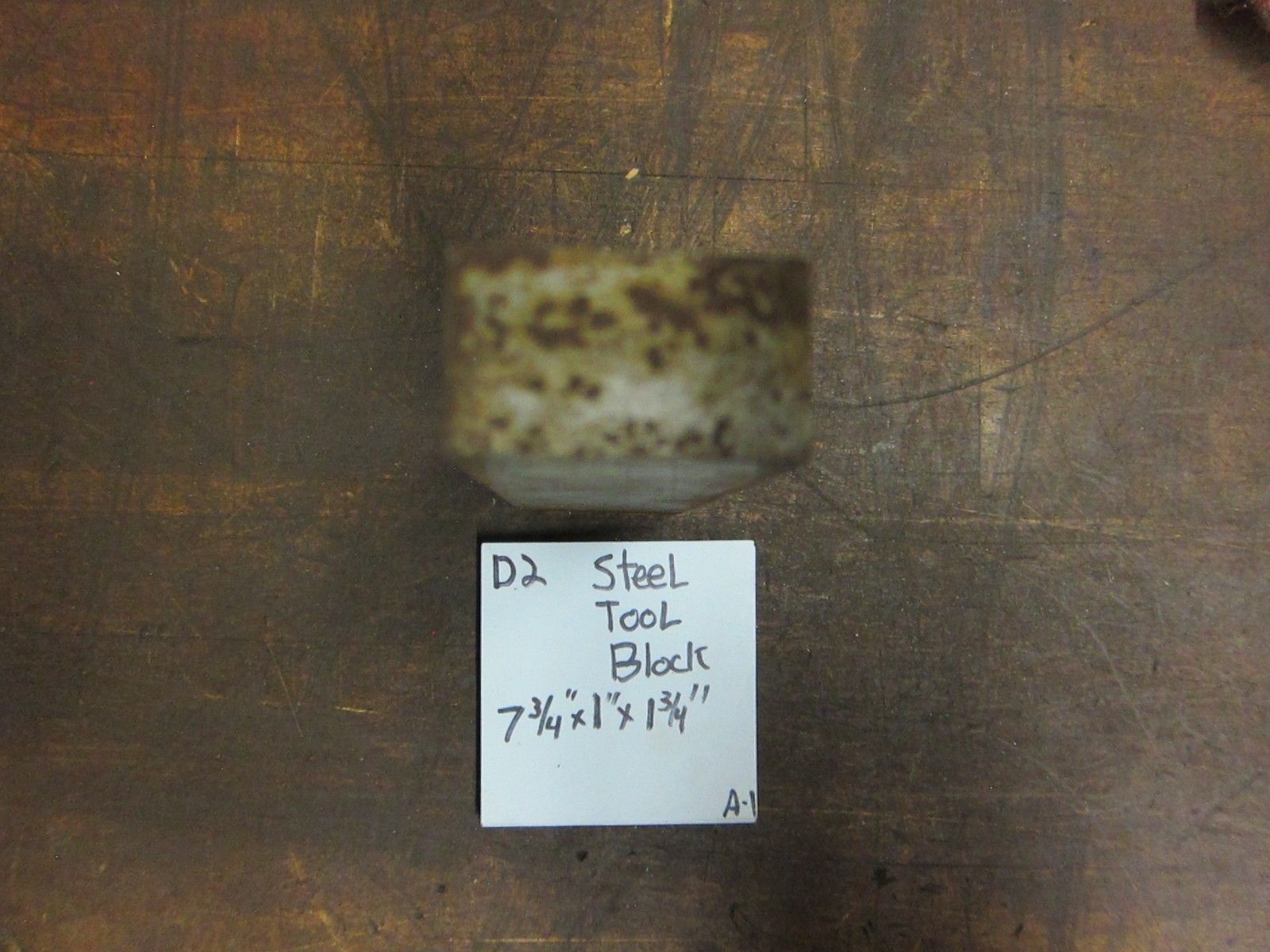 D-2 Tool Steel 7.75” x 1” x 1.75” Thick D2 Tool Steel Block