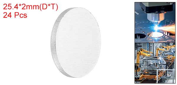 24Pcs Aluminum Disc 1″(25.4mm) Dia 0.08″(2mm) Thick Round 1060 Aluminum Sheets