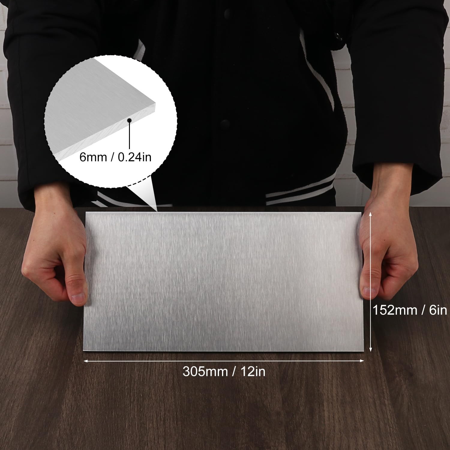 2 PCS 6×12 Inch 6061 Aluminum Sheet 1/4 Inch Thick Flat Plain Plate Metal