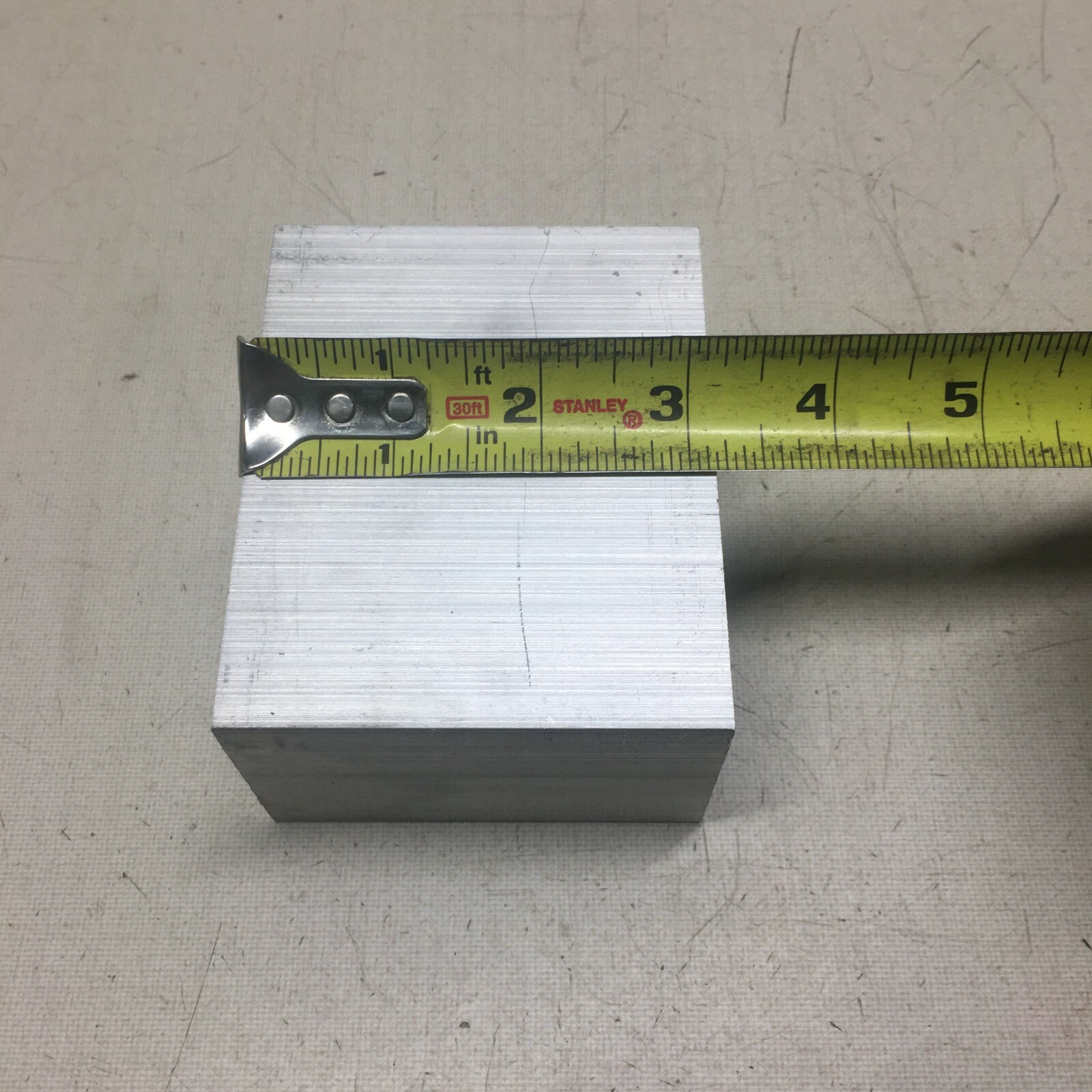 2″ x 4″ 6061-T651 Aluminum Bar, Short Piece 3 Inches.