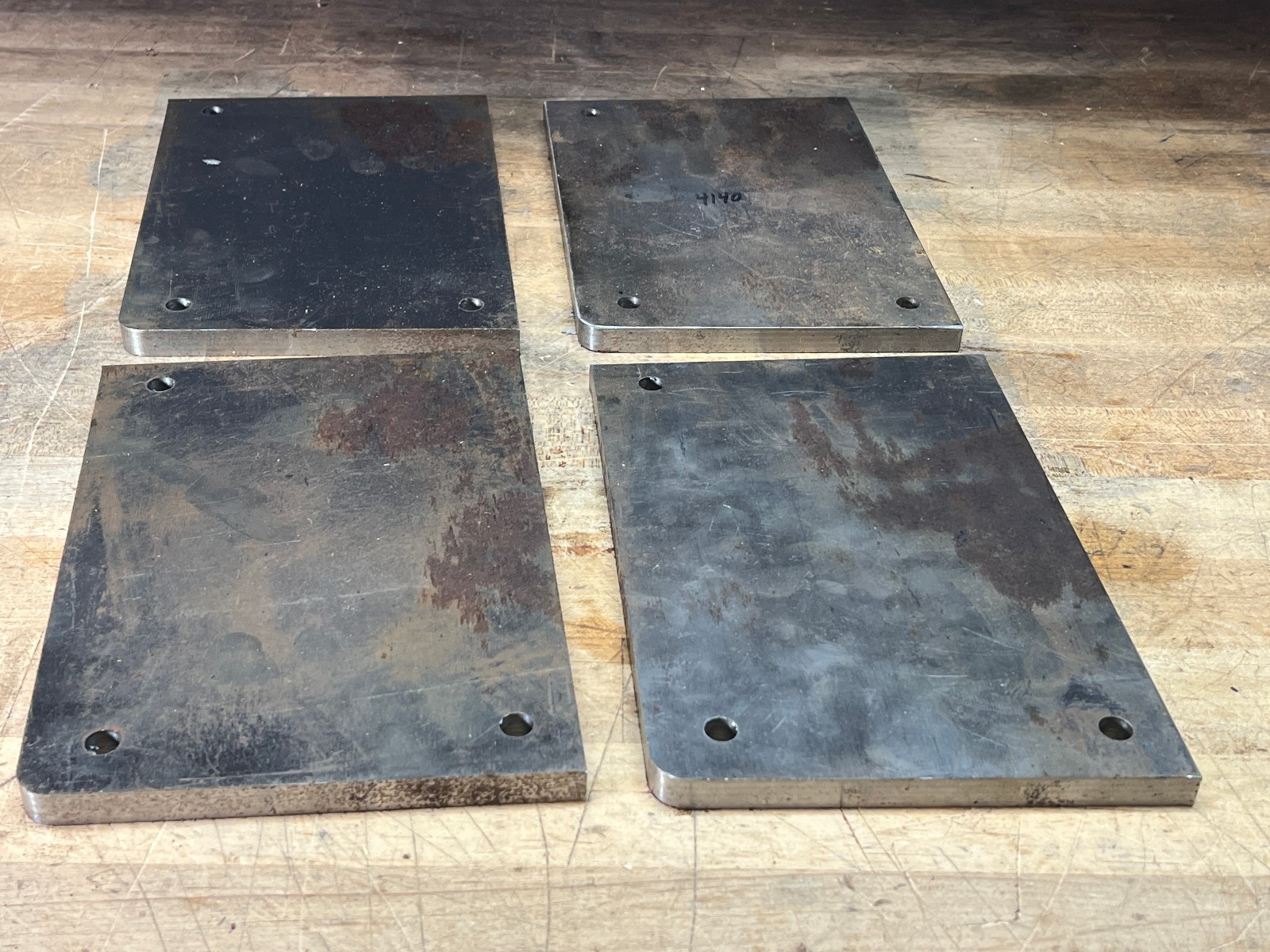 4140 Tool steel flat bar stock lot pre cut / used 7/16 x 8 3/4 x 6 – 28.2 lbs
