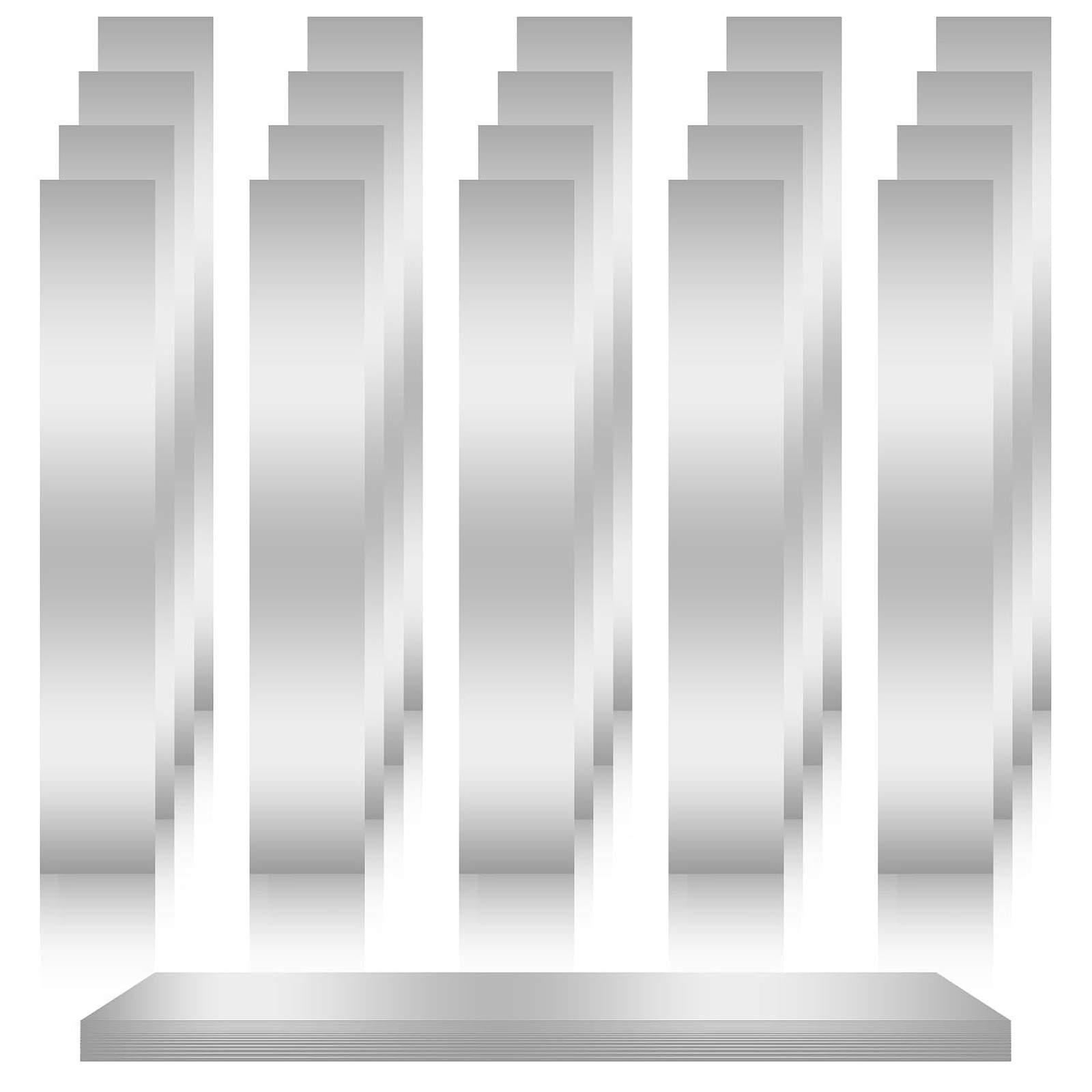 20 Pcs Stainless Steel Shim Stock Assortment 1 Inch Wide 6 Inch Long 10 Sizes