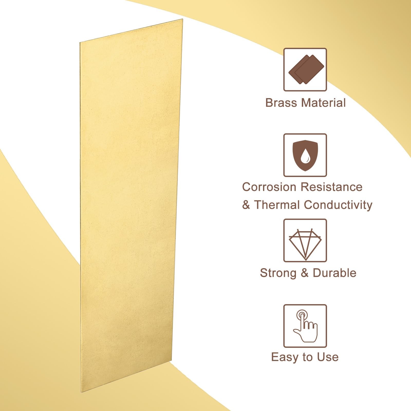 uxcell Brass Sheet, 12″ x 4″ Metal Sheets 0.02″ x x 0.02″, Gold