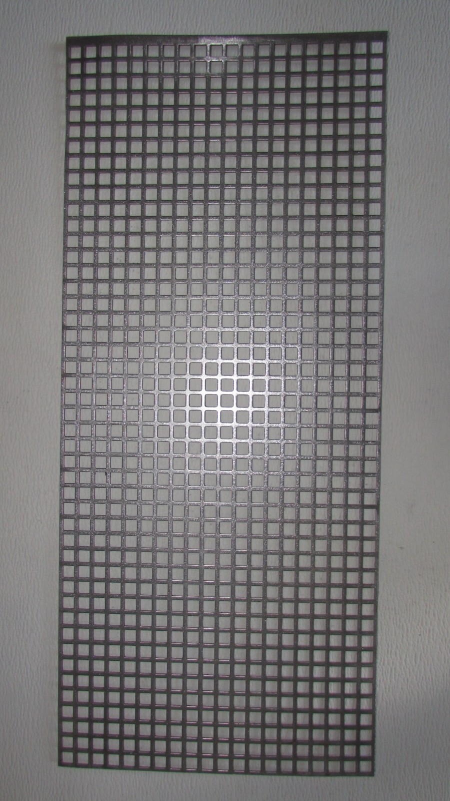 3/8 SQUARE PERFORATED METAL 16 GAUGE–PLAIN STEEL– 10-1/4″ X 29″