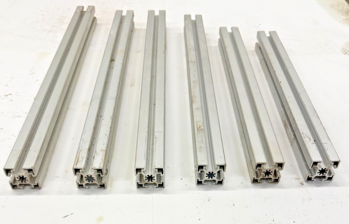 80/20 45MM ASST LENGTHS, 45-4545, (LOT OF 6), 18-1/4″ TO 24-1/8″, 4 OPEN SLOTS