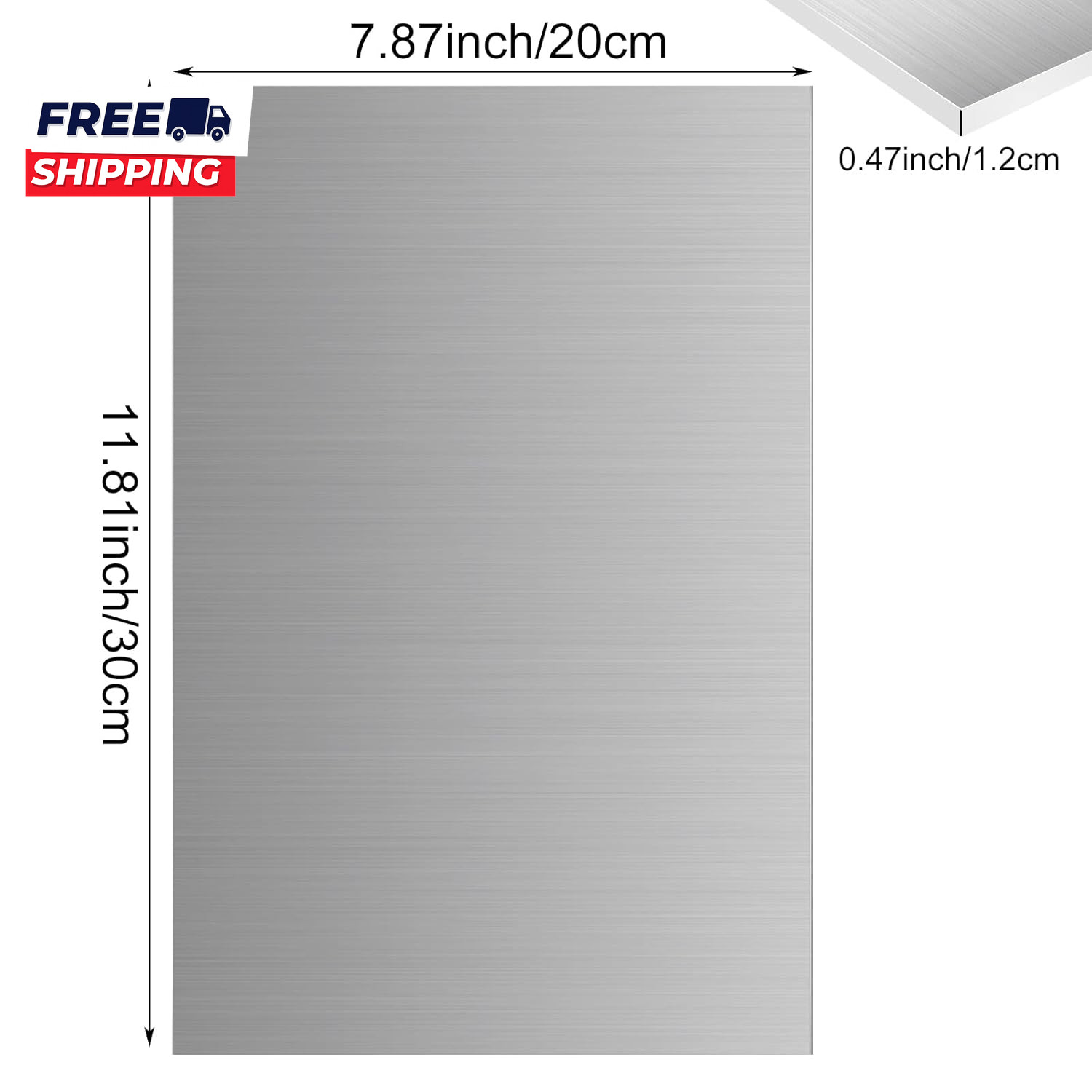 6061-T6 Aluminum Sheet 8X12X1/2 Inch Thickness Durable Aluminum Plate Metal