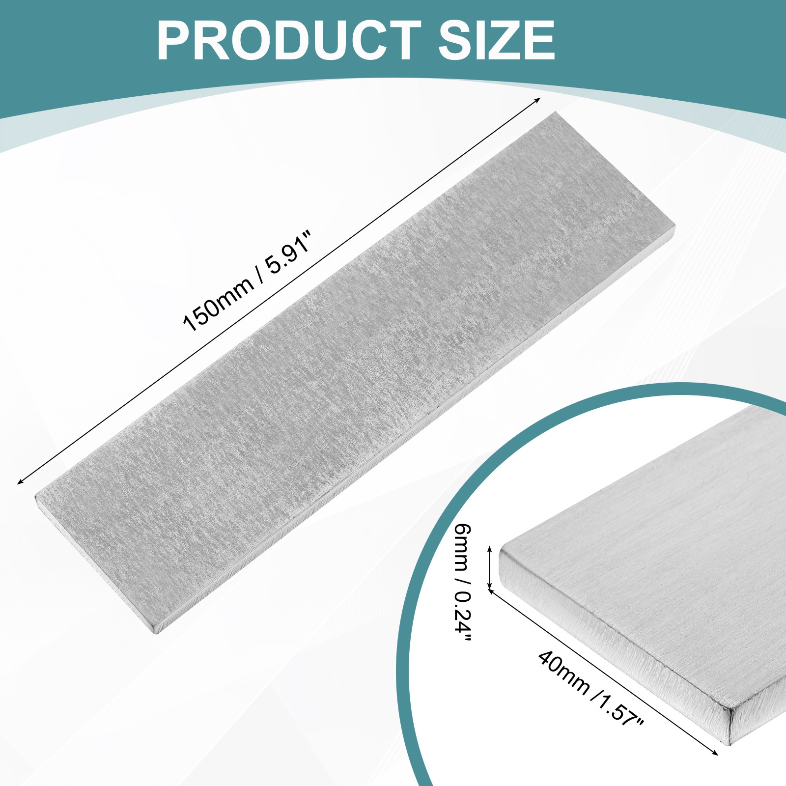 316 Stainless Steel Flat Bar, 1/4″ Thickness 1-9/16″ Width 6″ Length Metal Bar