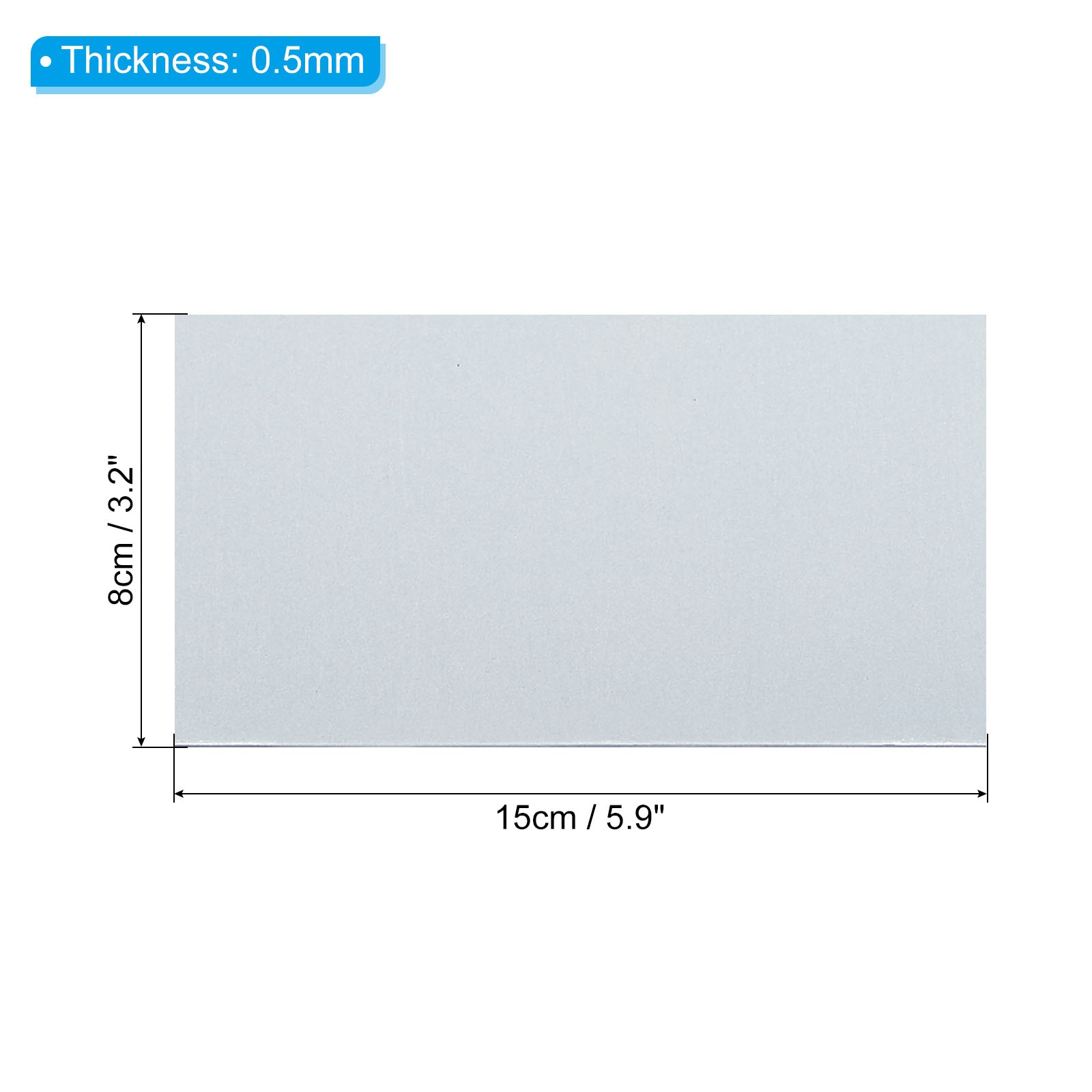 5pcs Galvanized Steel Sheet, 15x8cm Metal Sheet Plate Panels 0.5mm Thick
