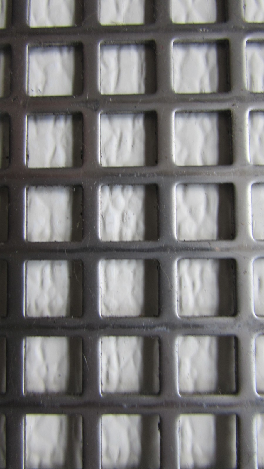 3/8″ SQUARE—- 16 GA. STAINLESS PERFORATED METAL —11-1/2″ x 12-3/4