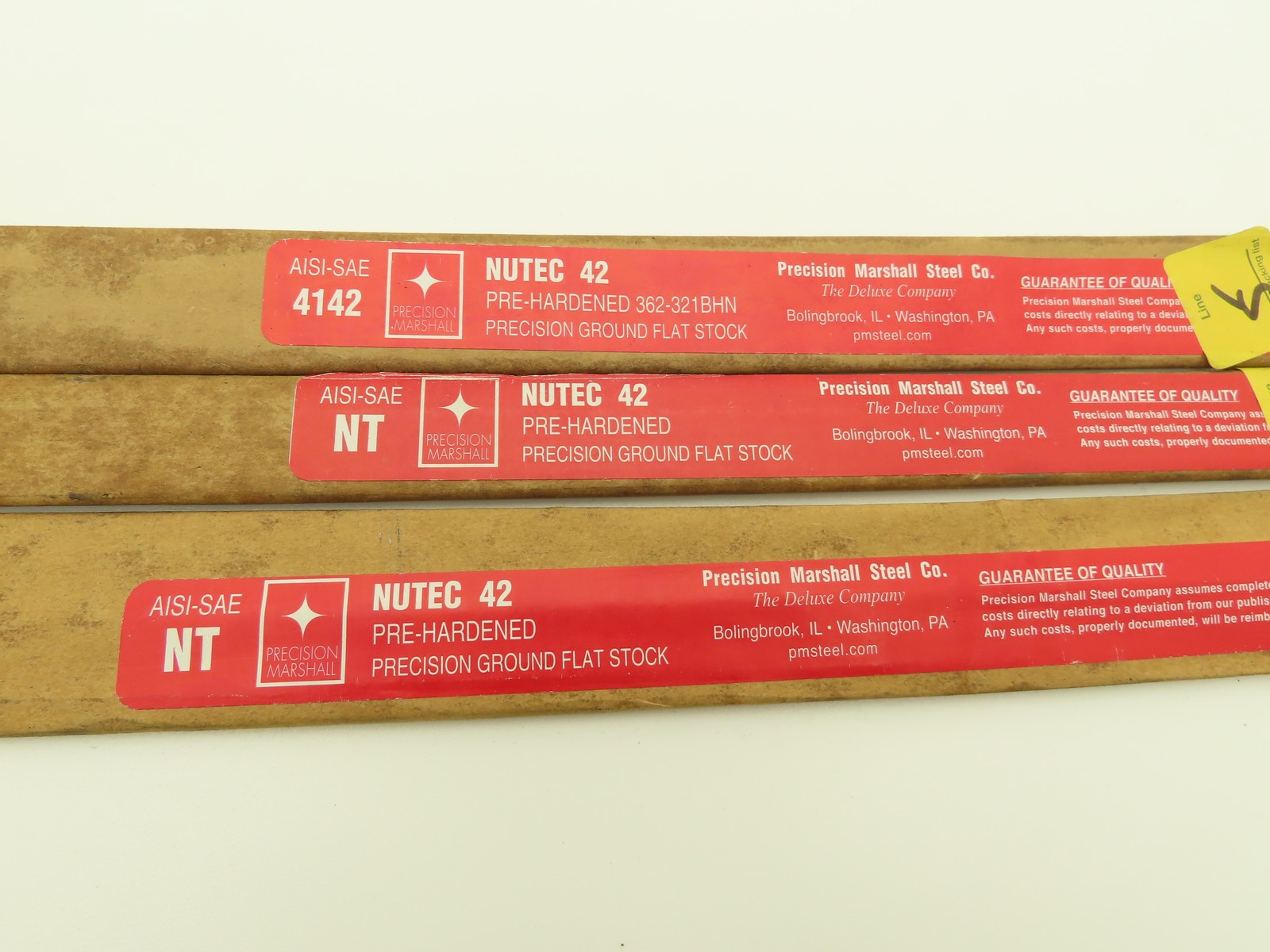 4142 Alloy Steel Ground Flat Bar 1/8″thick 36″L 1″, 3/4″, 1-1/4″Width Lot of 3