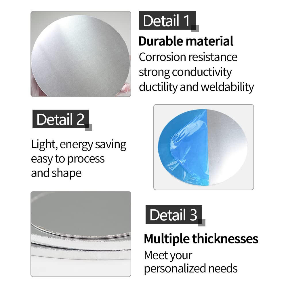 6″ Diameter Aluminum disc 1060 Aluminum Round Sheet Plate Stamping Blanks 24 Gau