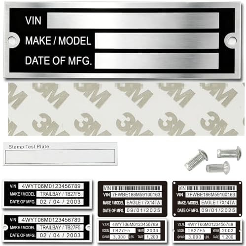 Blank Aluminum ID Plates, Metal Identification Plate, Serial Number Tag, Equipme