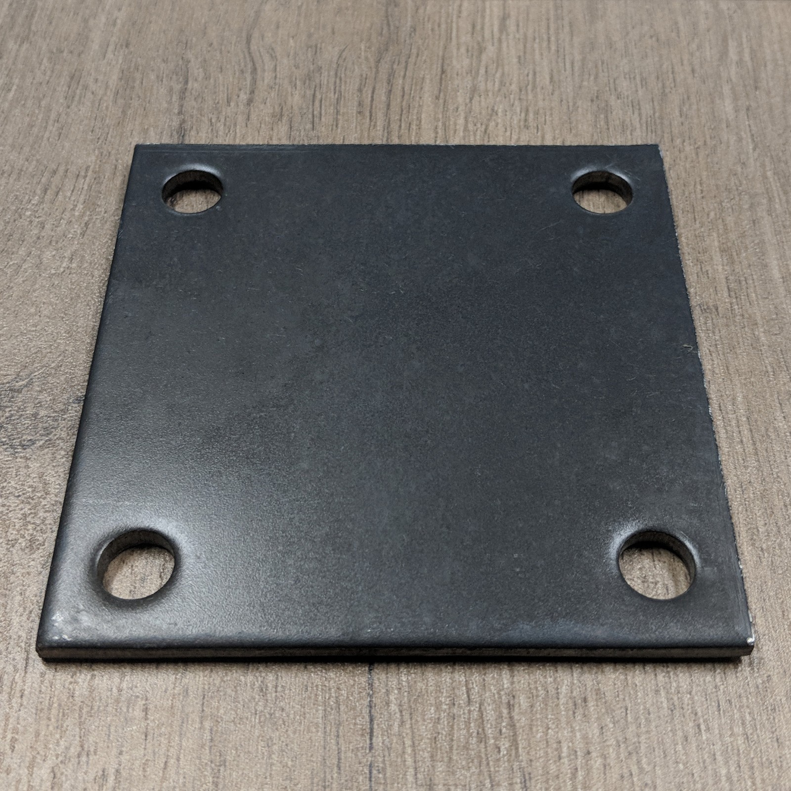 4″ x 4″ SQUARE FLAT STEEL METAL BASE PLATE 6GA THICKNESS 3/8″ HOLE | QTY 4