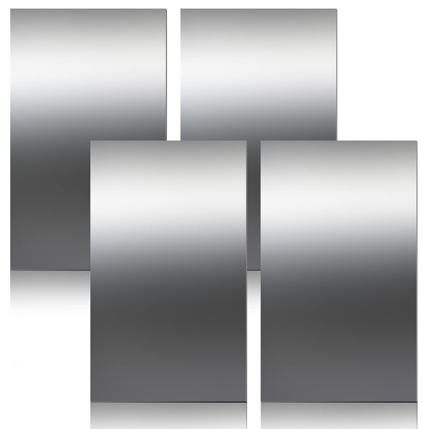 Versatile 304 Stainless Steel Craft Sheets – 4 Pcs Non-Magnetic Metal 12×6 Inch