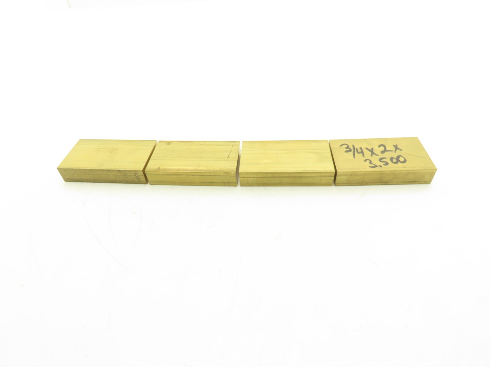 360 Yellow Brass Stock Rectangle Flat Bar 3/4″x 2″x 3-1/2″L Lot of 4pcs