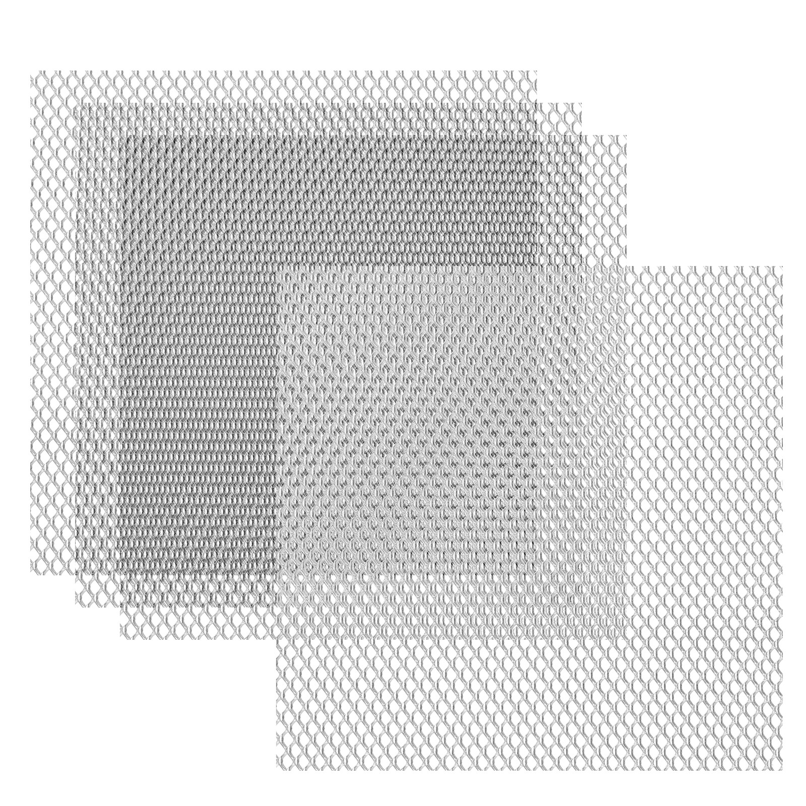 4″L x 4″W Universal Car Grill Mesh, 4Pcs 3x4mm Diamond Hole, Silver Tone