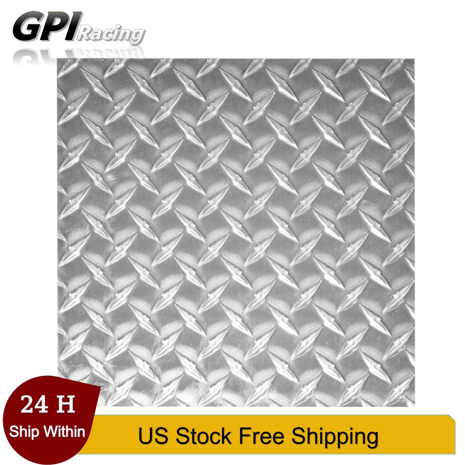 10.63×10.63 Inch Silver 5 Bar Tread Plate Industrial Grade Aluminum Panel
