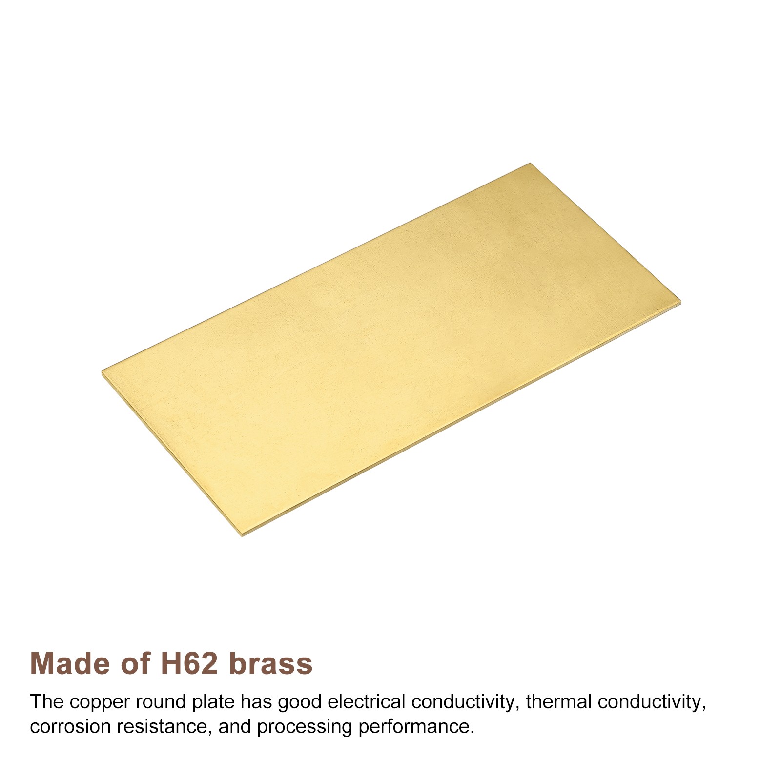 Brass Sheet, 1 x H62 Metal Sheets Plates 4″ Length x 2″ Width x 0.08″ Thickness
