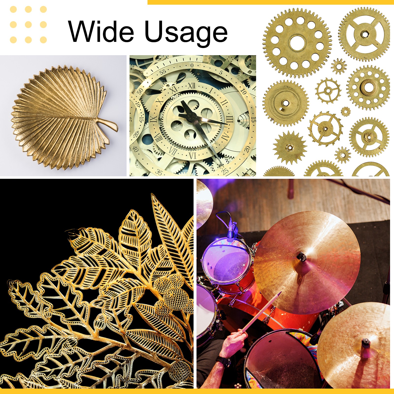 4pcs Brass Sheets, 0.08″ Thickness x 1.97″ Diameter Brass Round Plate, Yellow