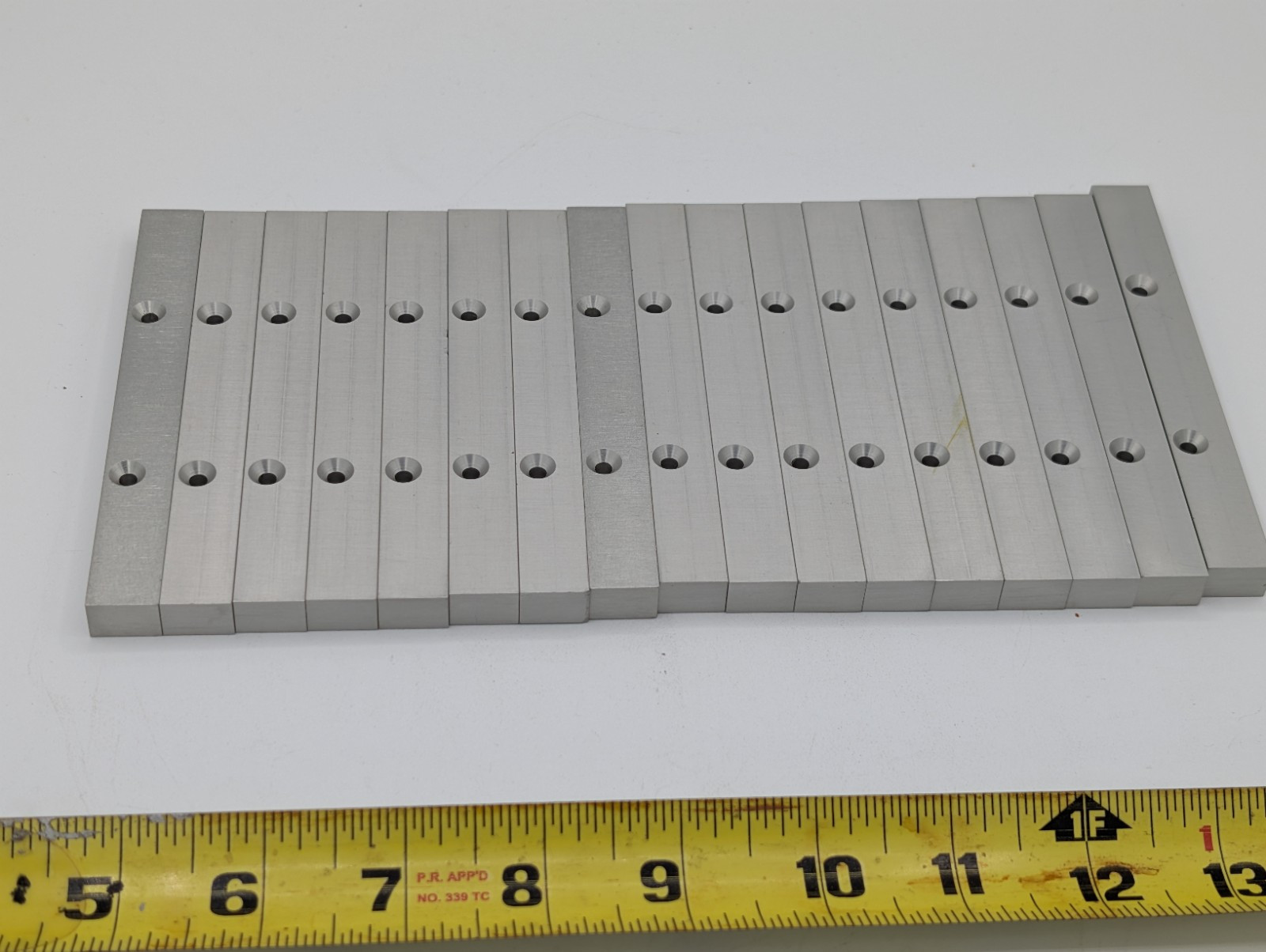 Lot Of 17 Aluminum bracket 3/8″ x 9/16″ x 4 7/8 machined Recessed Tapped 6-32
