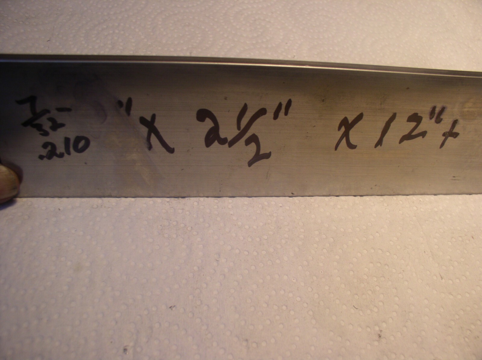 7/32 (.210) X 2 1/2 X 12 STAINLESS FLAT BAR 300 SERIES VERY SMOOTH FINISH