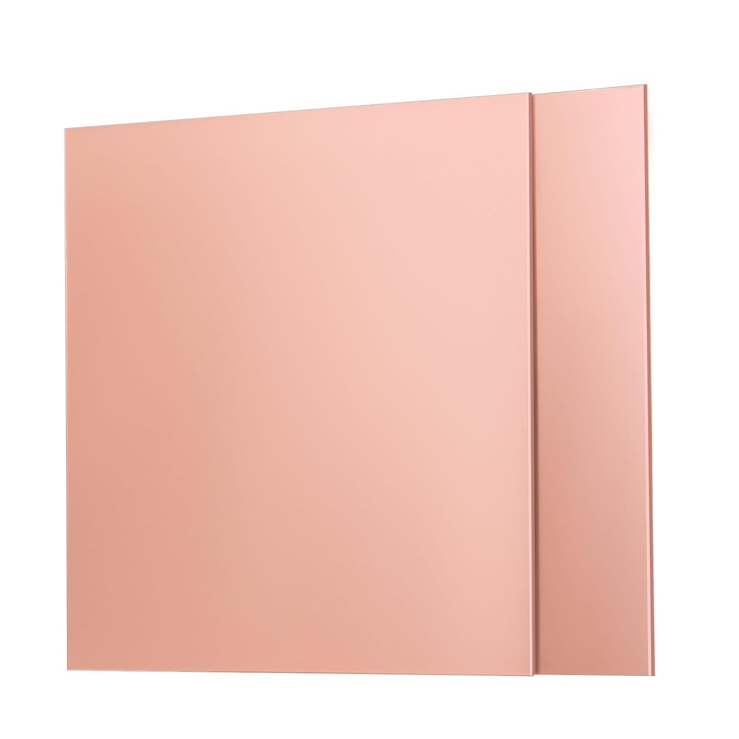 2 Pieces 99.9% Pure Copper Sheet, 4″ x 4″, 24 Gauge(0.5mm) Thickness, Film