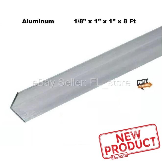 Aluminum Angle 1/8″ x 1″ x 8 Feet Length Unpolished Alloy 6061 90° Stock NEW