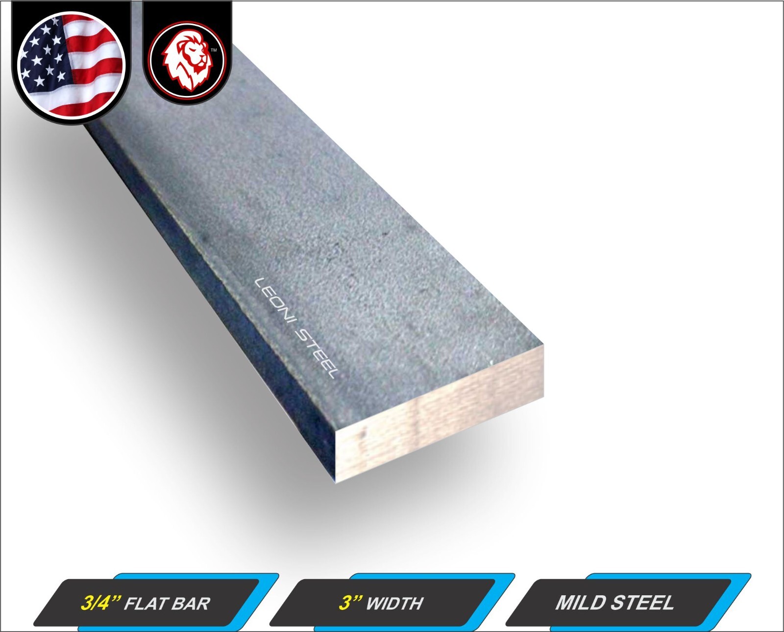 3/4″ x 3″ Metal Flat Bar – Mild Steel – Metal Stock – 12″ Long (1-ft)