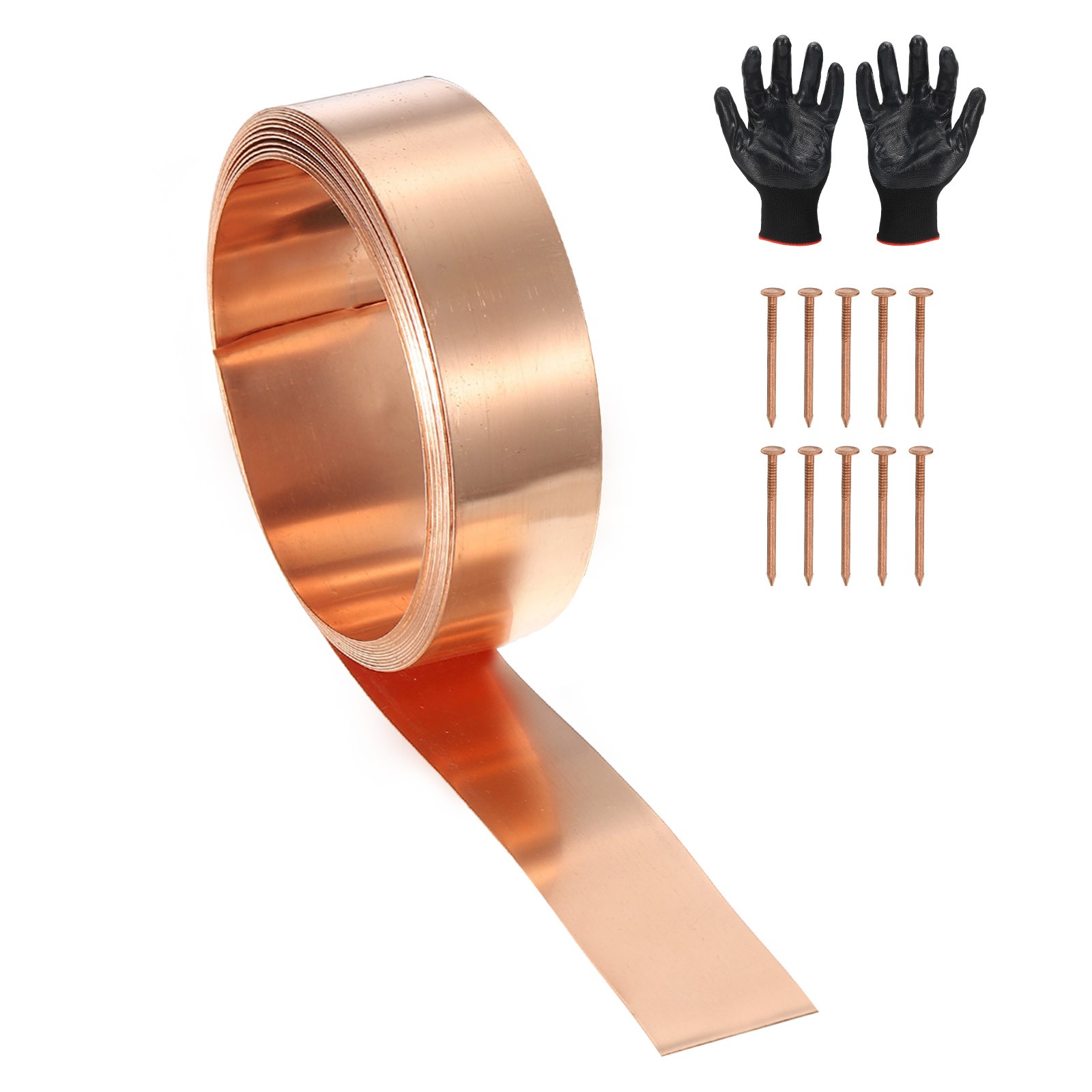 Copper Sheet Roll 0.4″ x 10 Ft 24 Gauge(0.5mm) Thickness DIY (1 Pack, Copper)