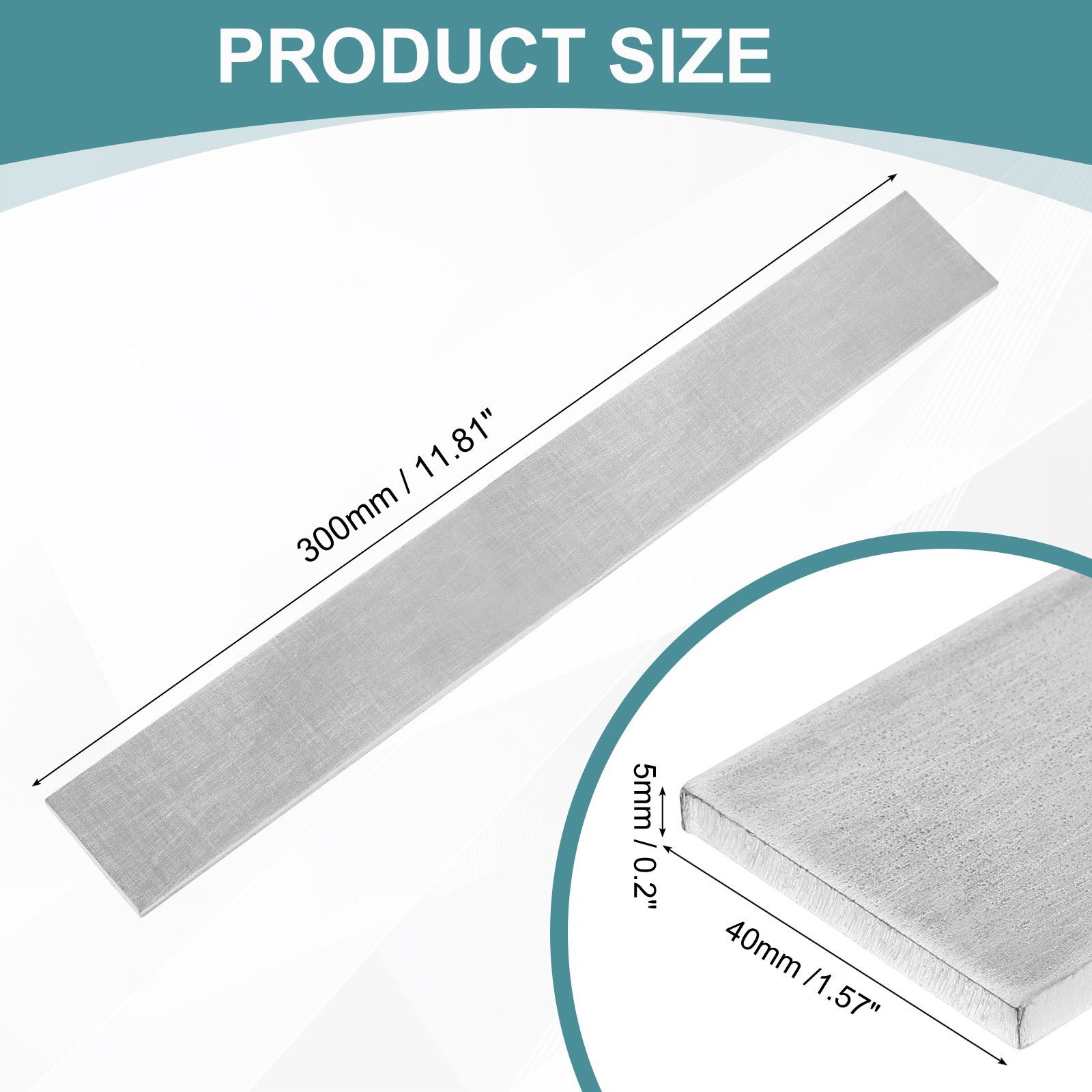 3/16″ Thickness 1-9/16″ Width 12″ Length 316 Stainless Steel Flat Bar Metal Bar